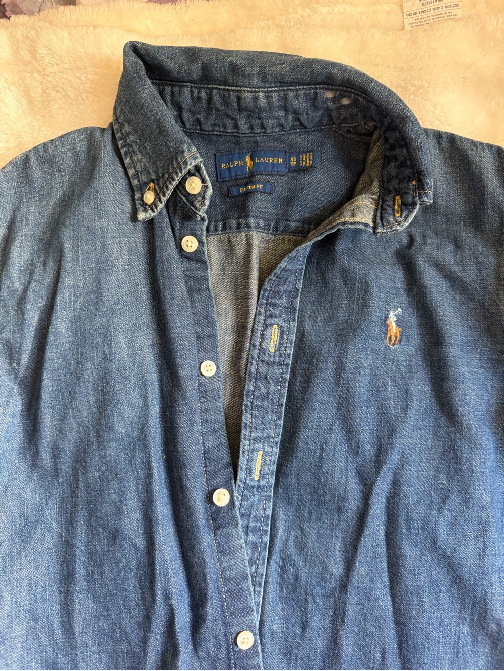 Ralph Lauren Denim Button-Up Shirt in Dark Blue - Picture 7 of 7